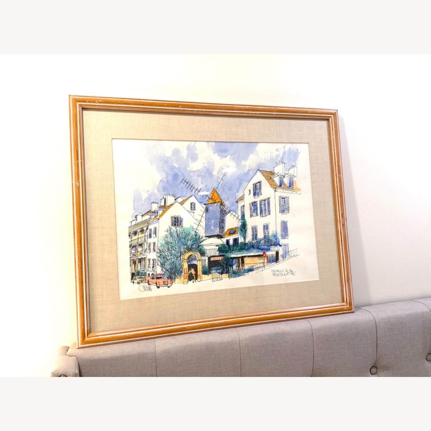 24” x 30” Professionally Framed Montmartre Scene - image-1