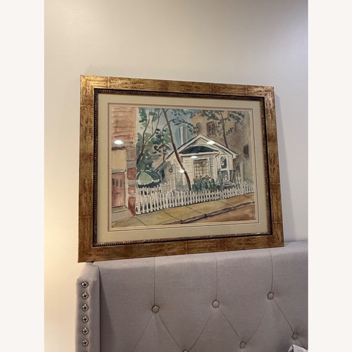 Used Professionally Framed Watercolor Cottage Garden for sale on AptDeco