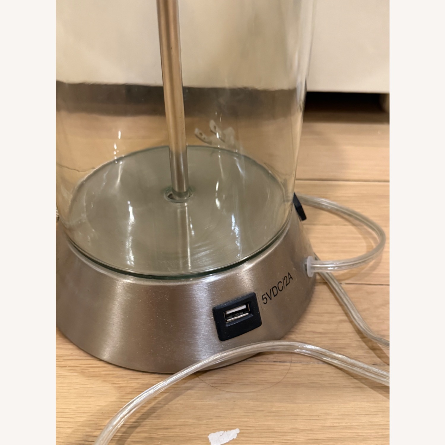 Modern Glass Table Lamps with USB Port – Pair - image-3