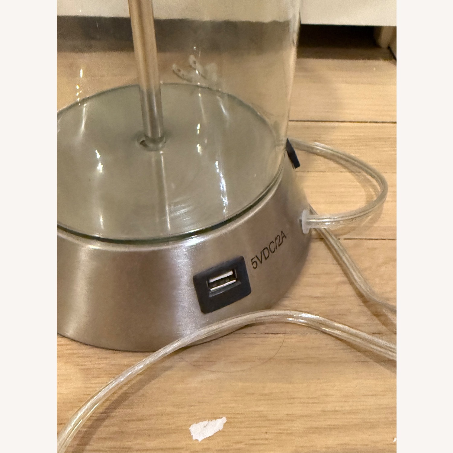 Modern Glass Table Lamps with USB Port – Pair - image-5