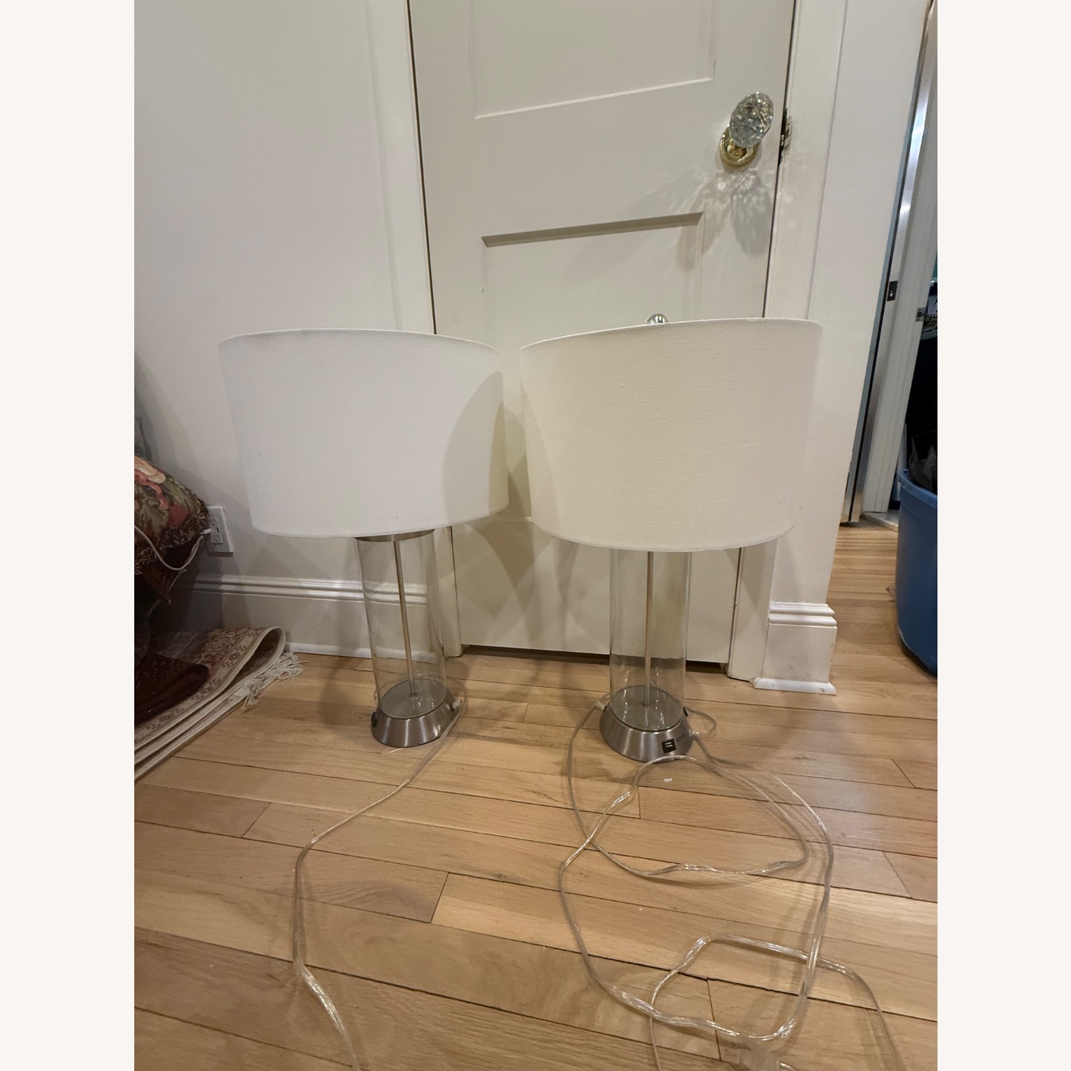 Modern Glass Table Lamps with USB Port – Pair - image-2