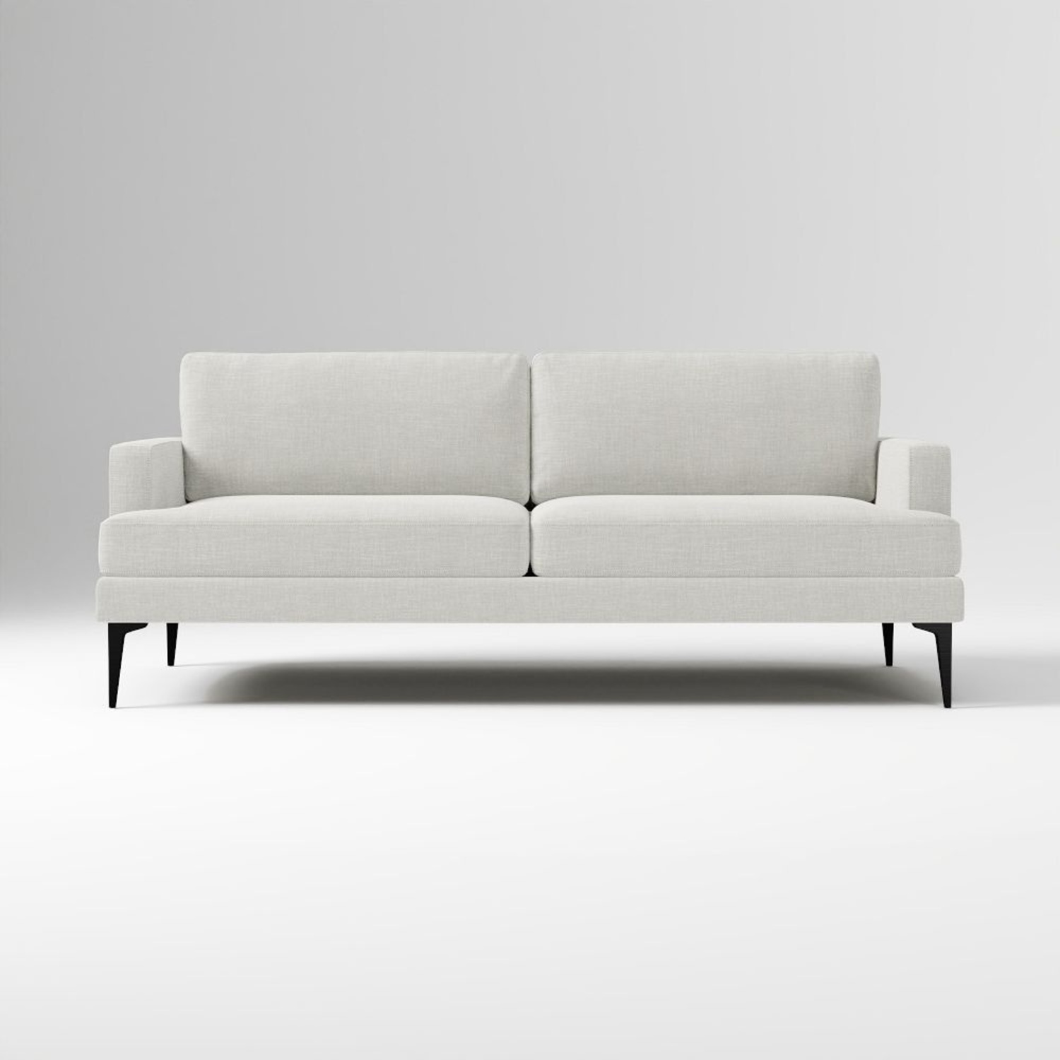 West Elm Andes Light Gray Velvet 2 Seater Sofa - image-4