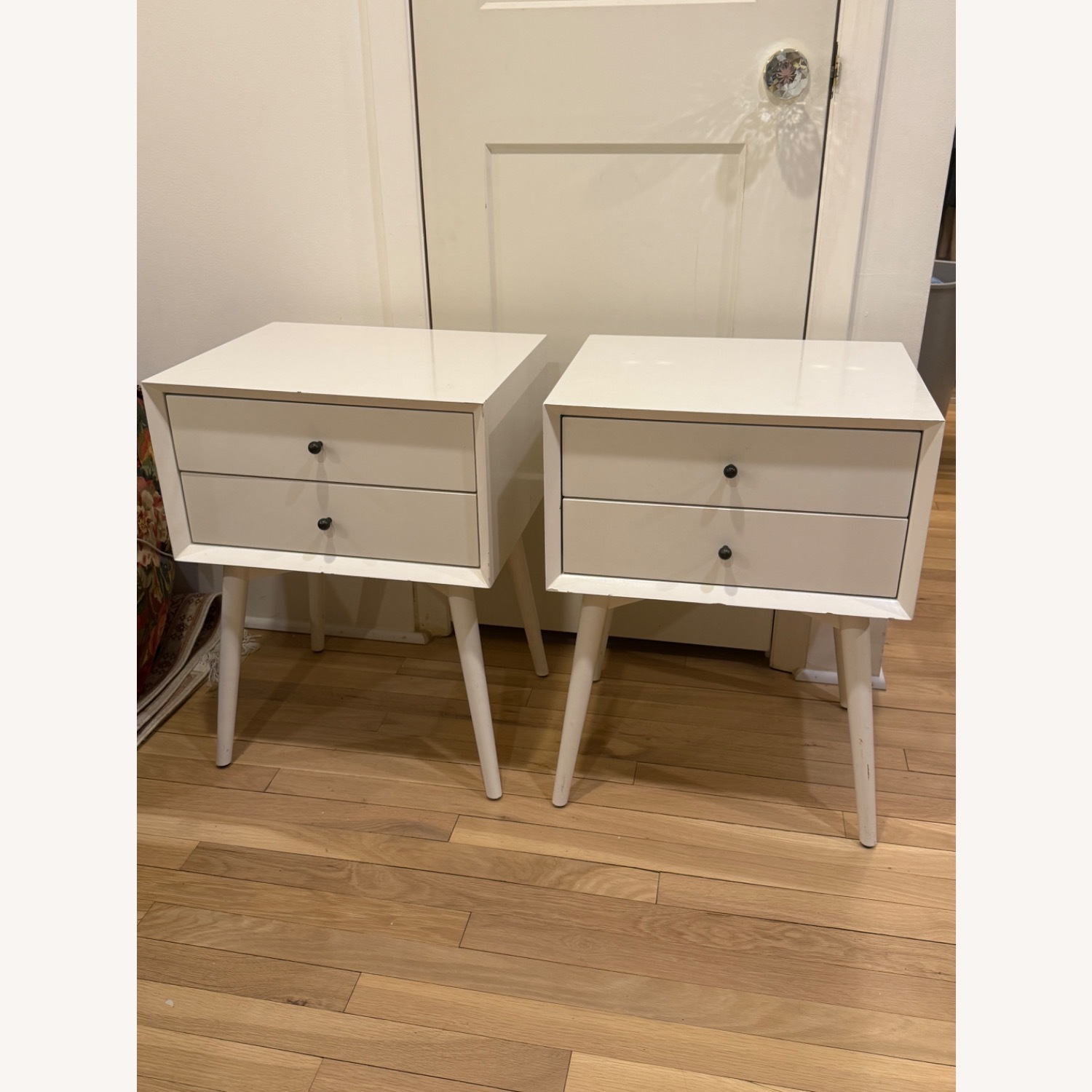 West Elm Mid-Century White Nightstands - image-1