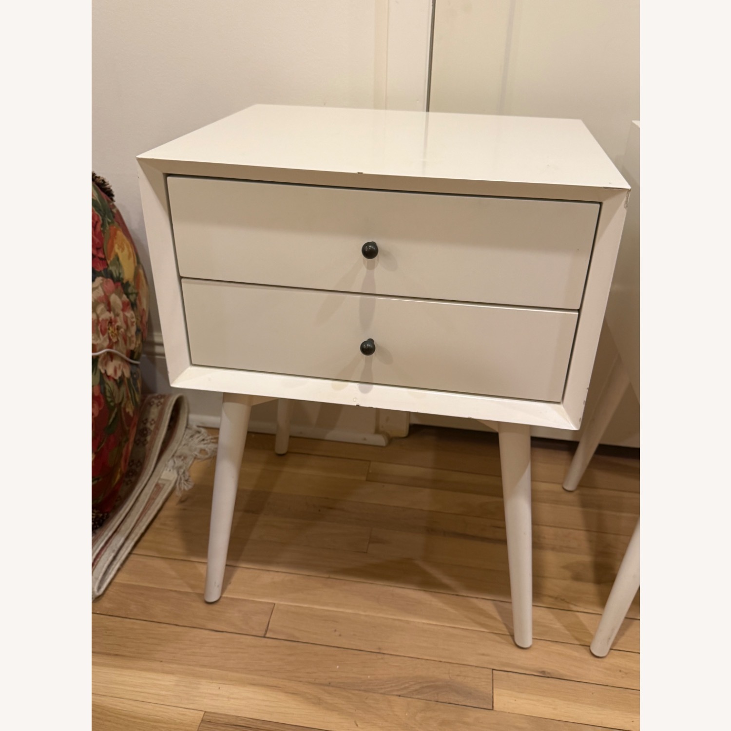 West Elm Mid-Century White Nightstands - image-2