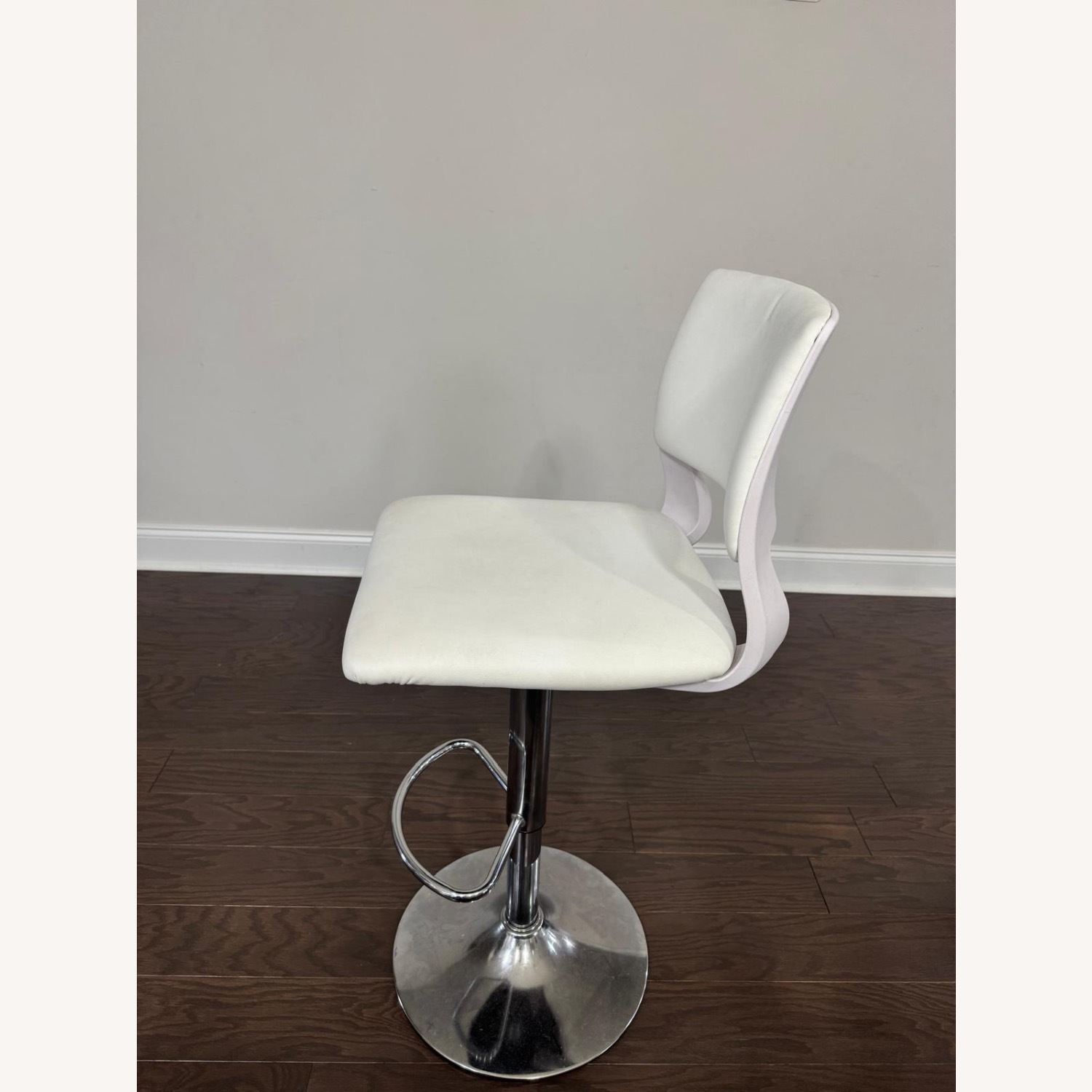 Sidanli White Fabric Stool - image-1