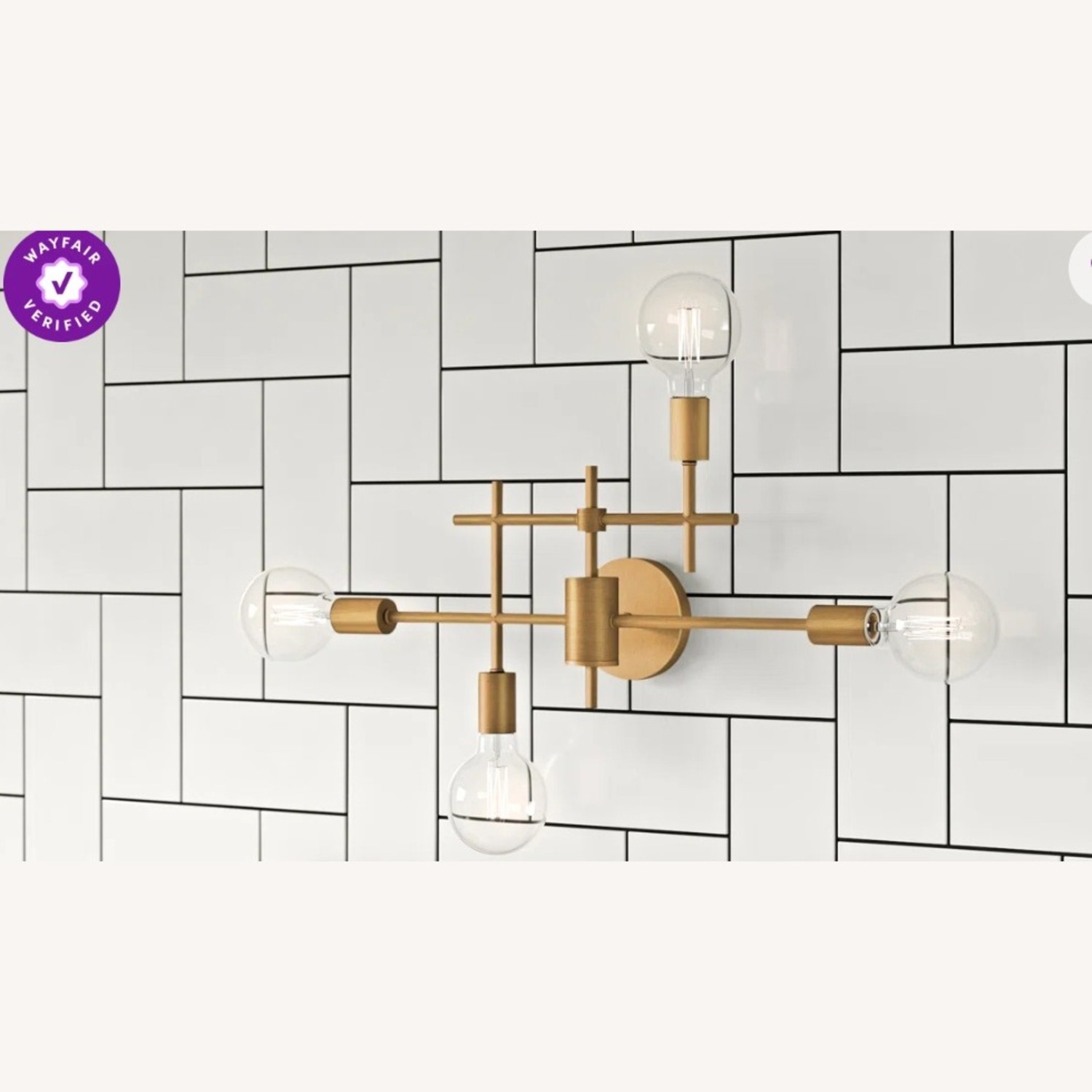 Wayfair Cusack Gold Metal Wall Lamp - image-1