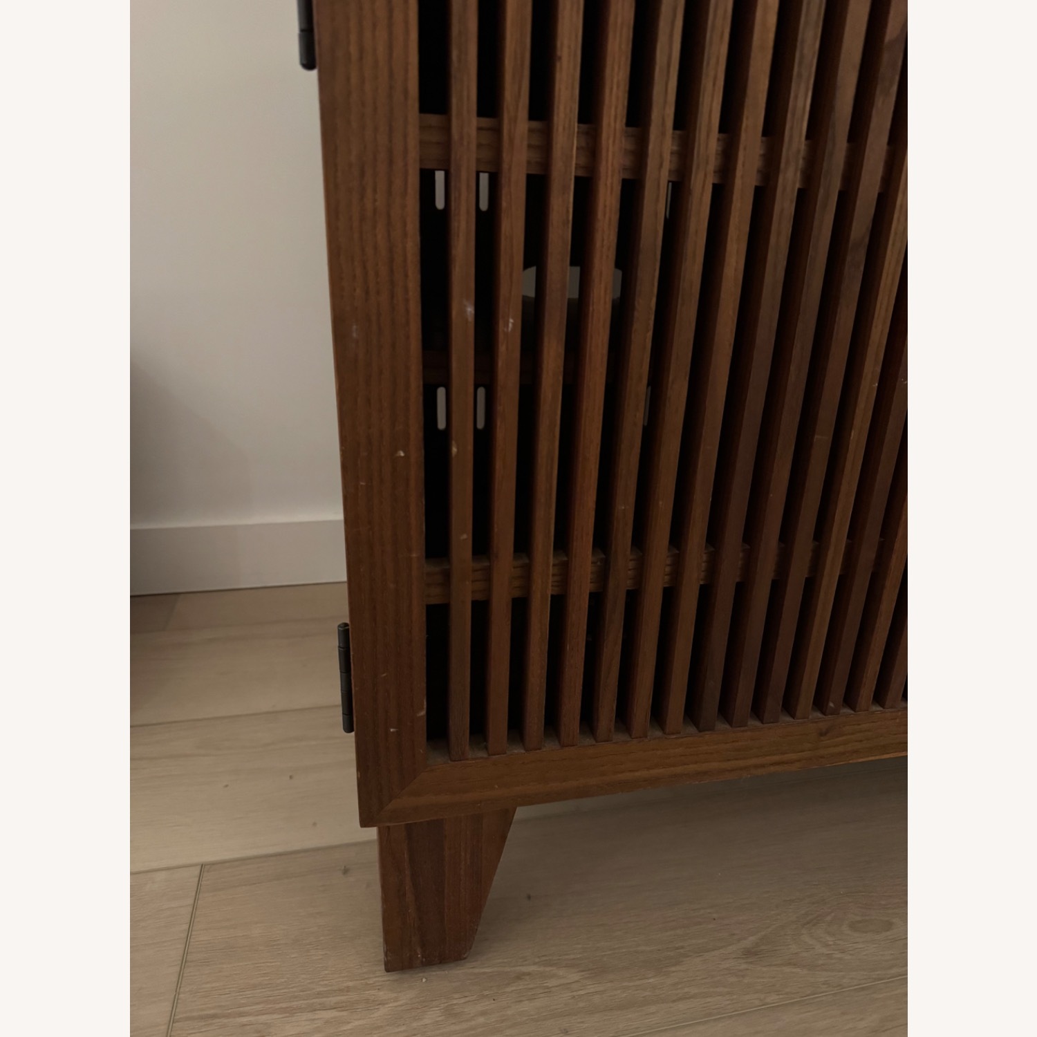 Crate & Barrel Dark Brown Wood Media Storage - image-4