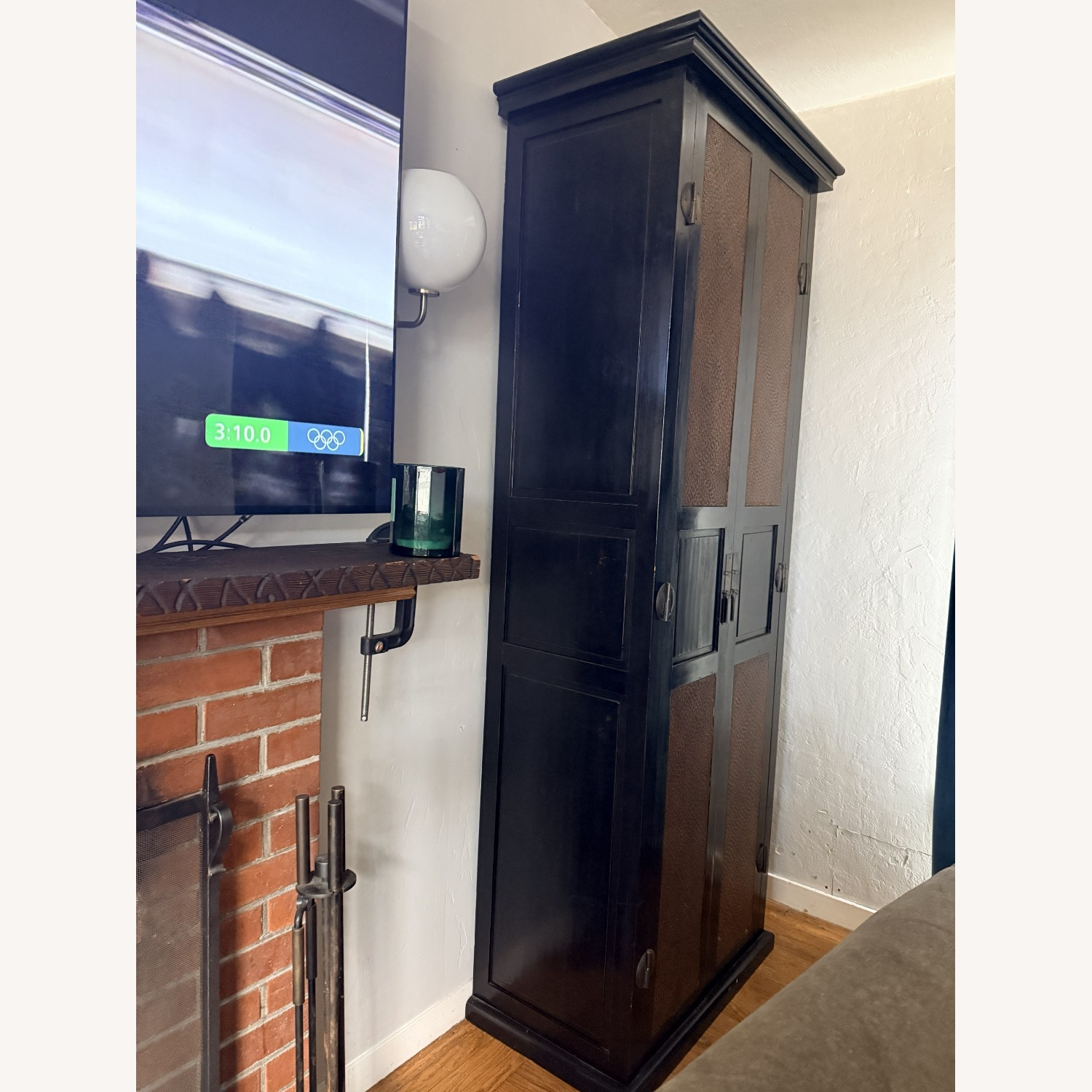 Palecek Dark Brown Wood Armoire - image-2