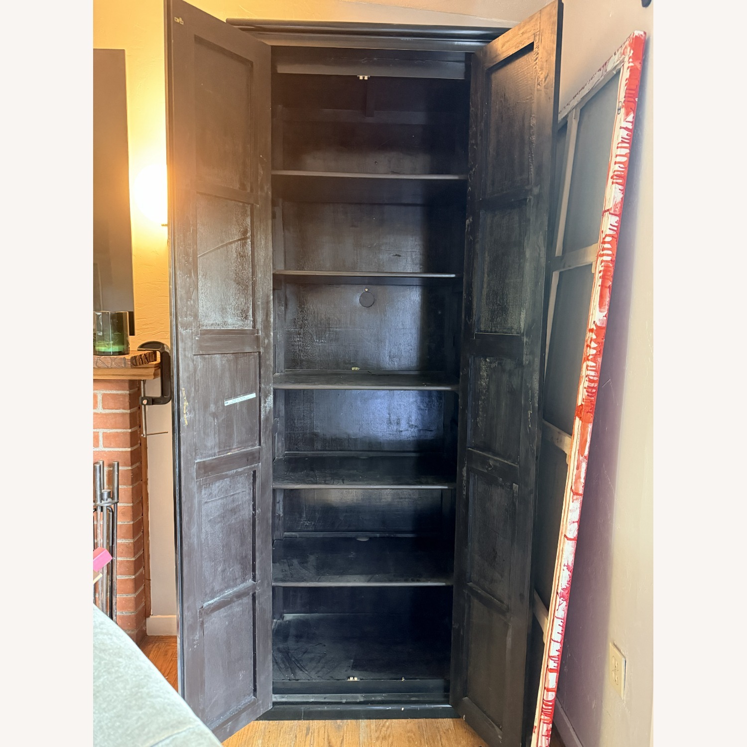 Palecek Dark Brown Wood Armoire - image-3