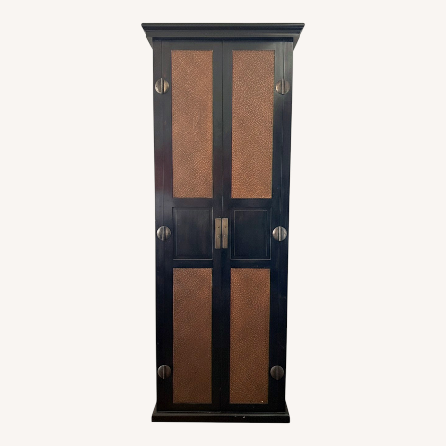Palecek Dark Brown Wood Armoire - image-0
