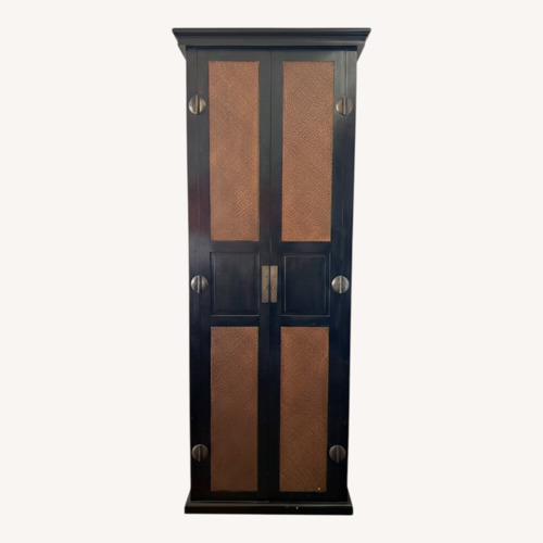 Used Palecek Dark Brown Wood Armoire for sale on AptDeco
