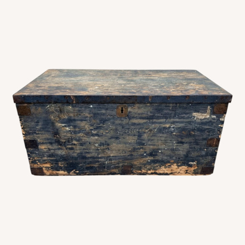 Used Vintage Rustic Wood Trunk Coffee Table for sale on AptDeco