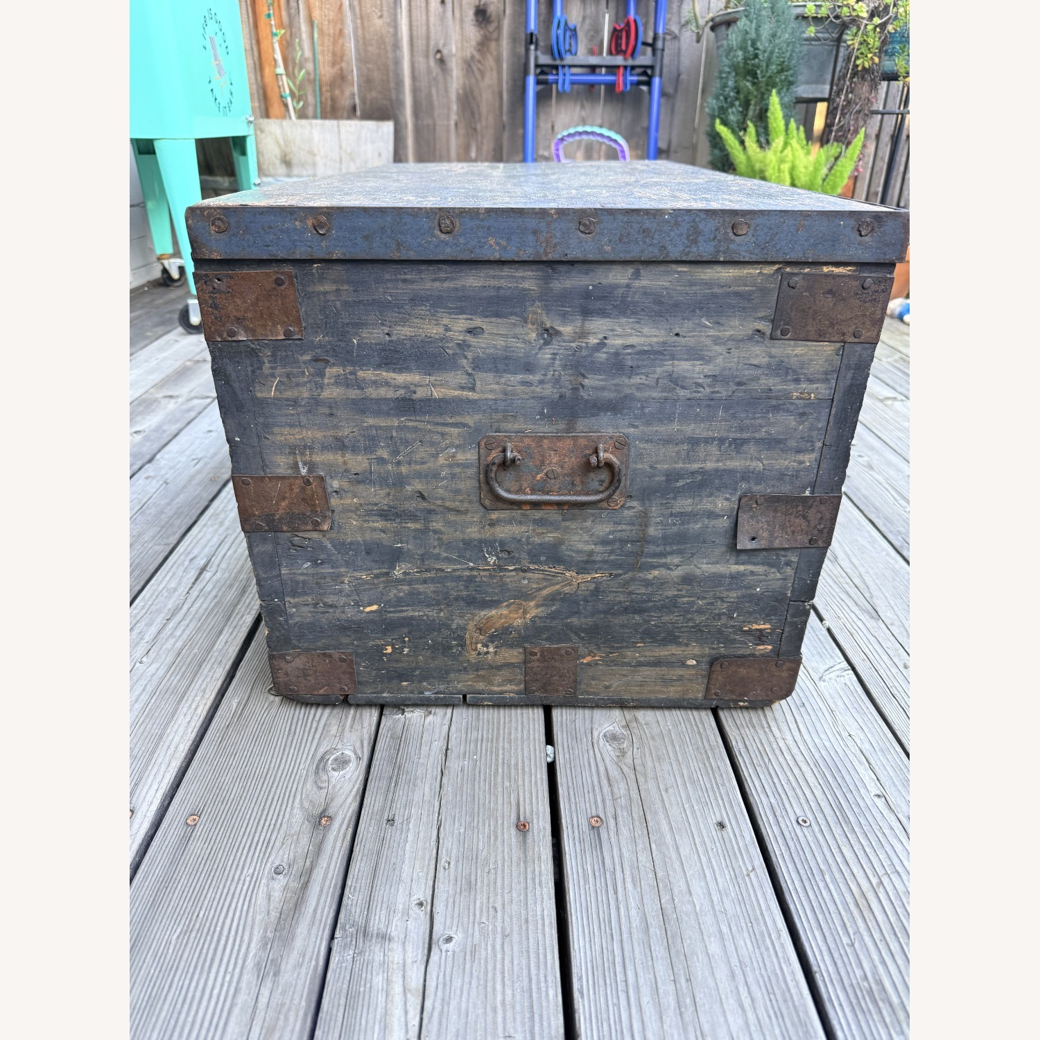 Vintage Rustic Wood Trunk Coffee Table - image-2