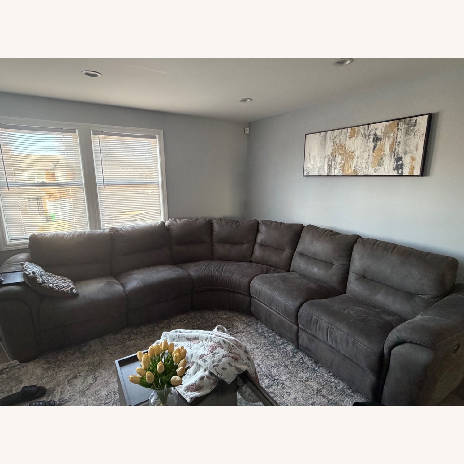 Rockland Microfiber 5-Pc Power Sectional - image-1