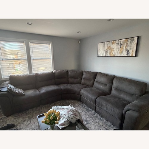 Used Rockland Microfiber 5-Pc Power Sectional for sale on AptDeco