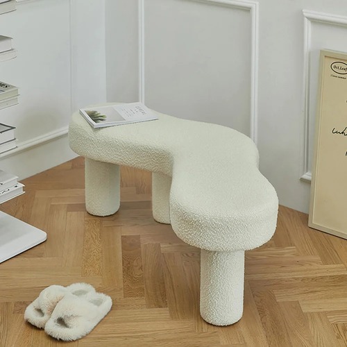 Used Homary White Boucle Bench for sale on AptDeco