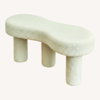 Homary White Boucle Bench