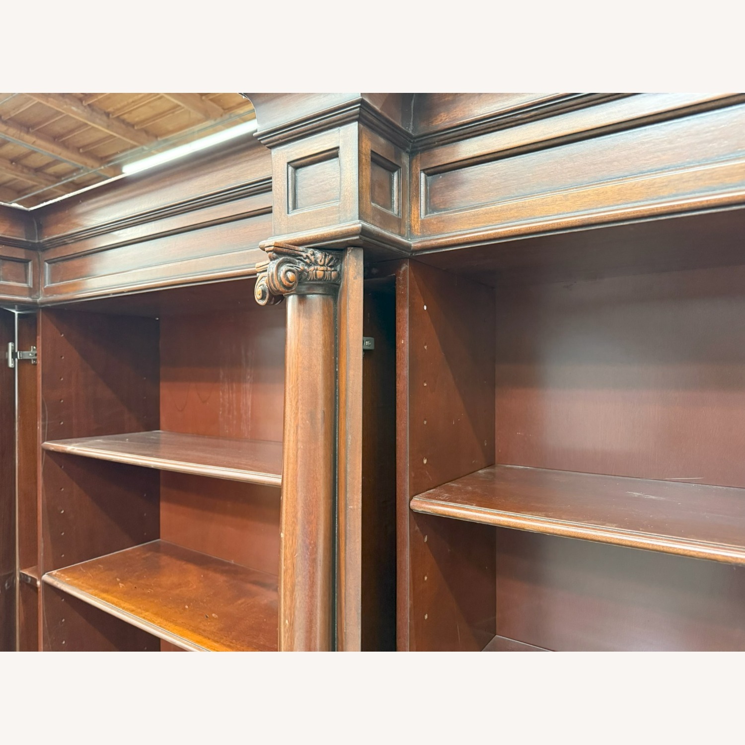 Vintage Cherry Wood Classical Bookcase - image-3