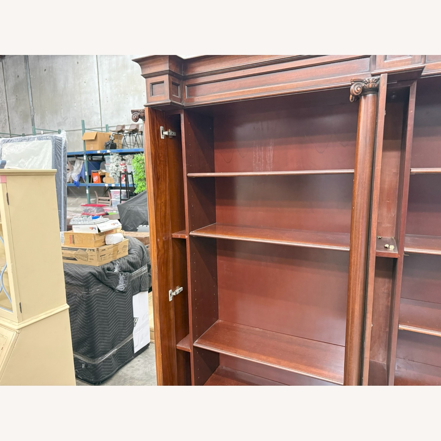 Vintage Cherry Wood Classical Bookcase - image-2