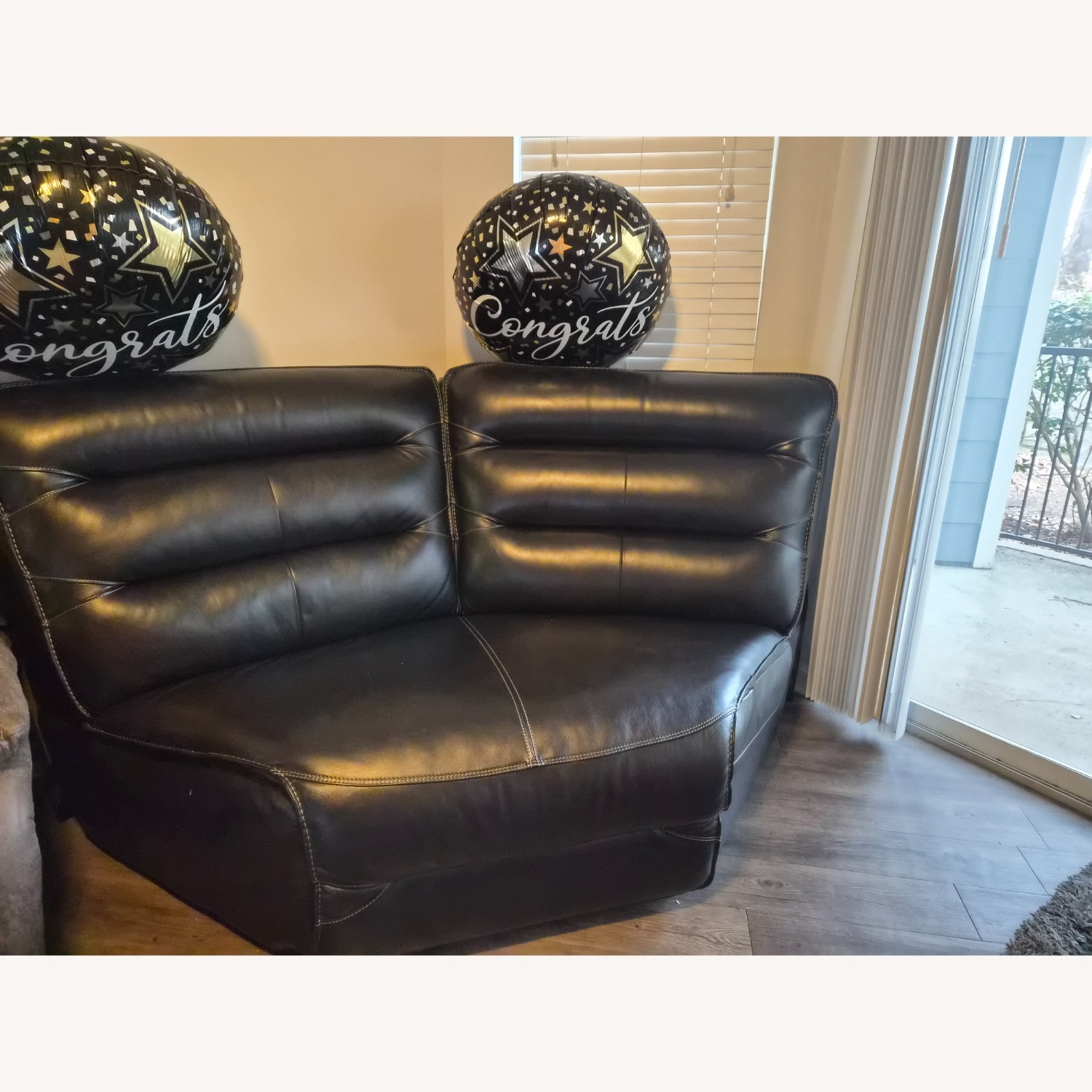 Value City Furniture Black 2 Seater Sofa - image-2