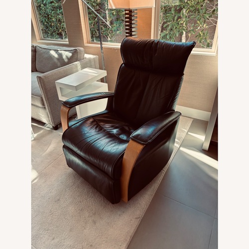 Used Scandinavian Designs Black Leather Recliner for sale on AptDeco
