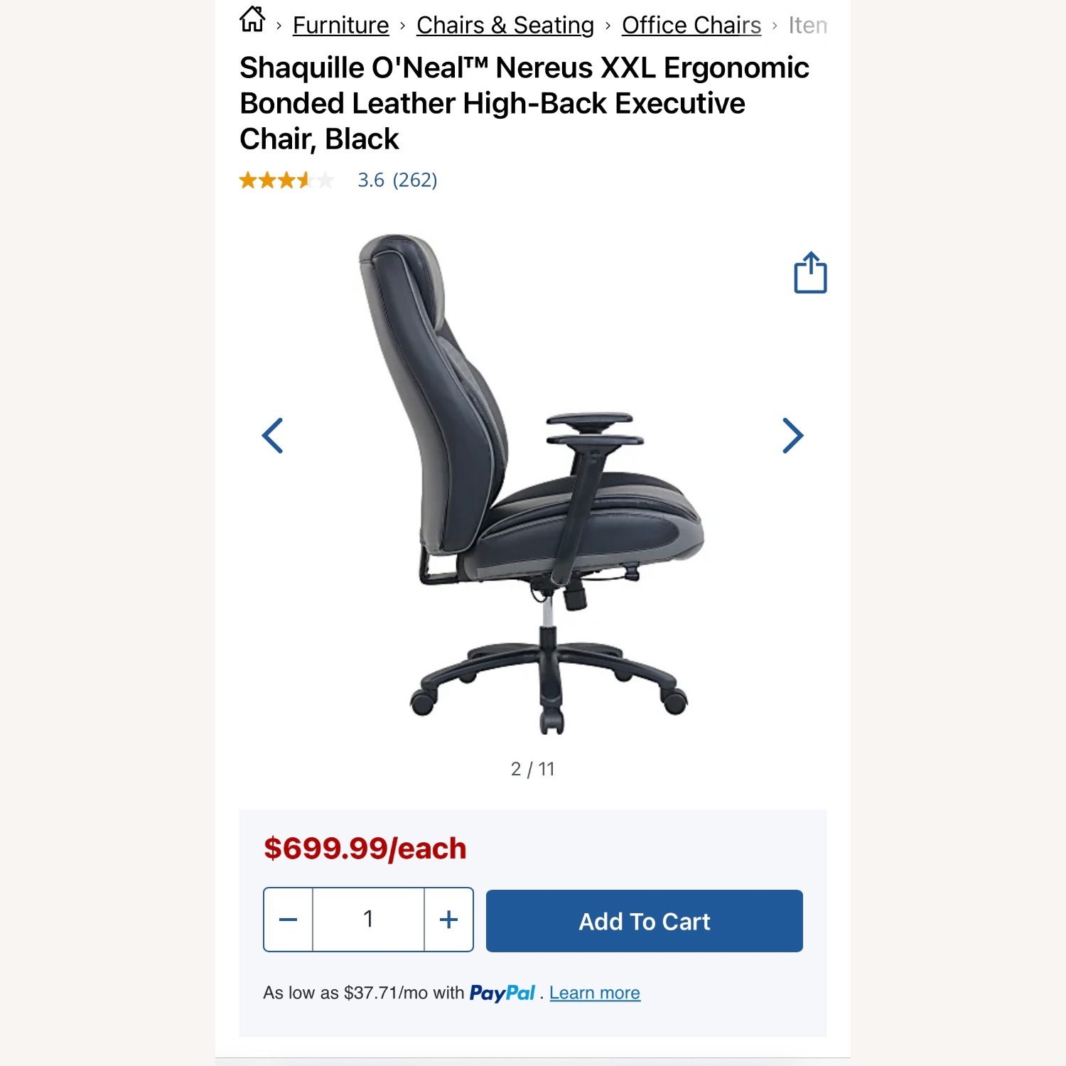 Black Leather Office Chair - image-1