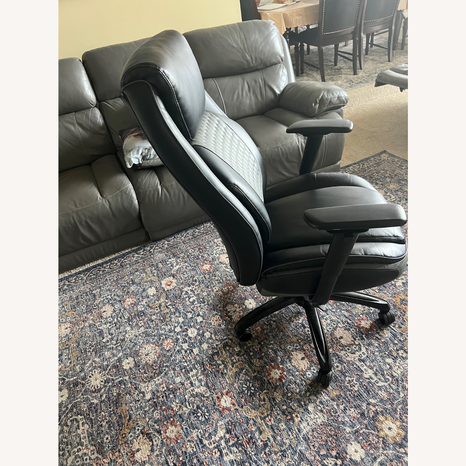Black Leather Office Chair - image-6