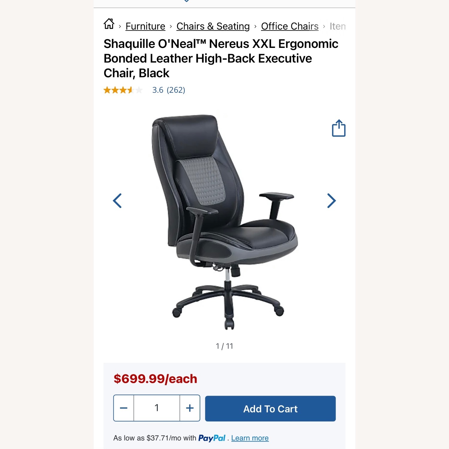 Black Leather Office Chair - image-2