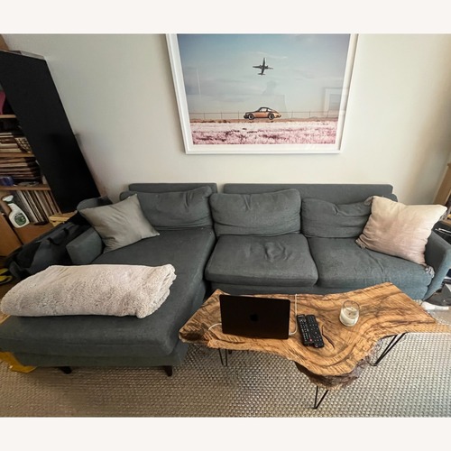 Used Room & Board Jasper Dark Gray Fabric 2 Piece Sectional for sale on AptDeco