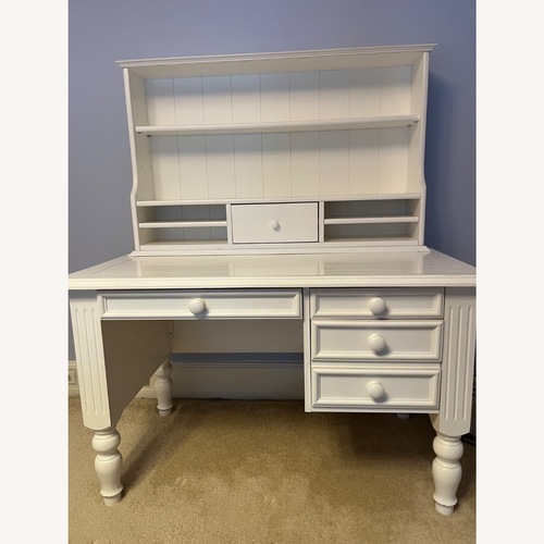 Used Ballard Designs White Desk with Shelves for sale on AptDeco