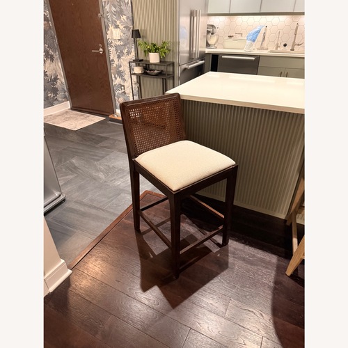Used Pottery Barn Dark Brown Wood Stools for sale on AptDeco