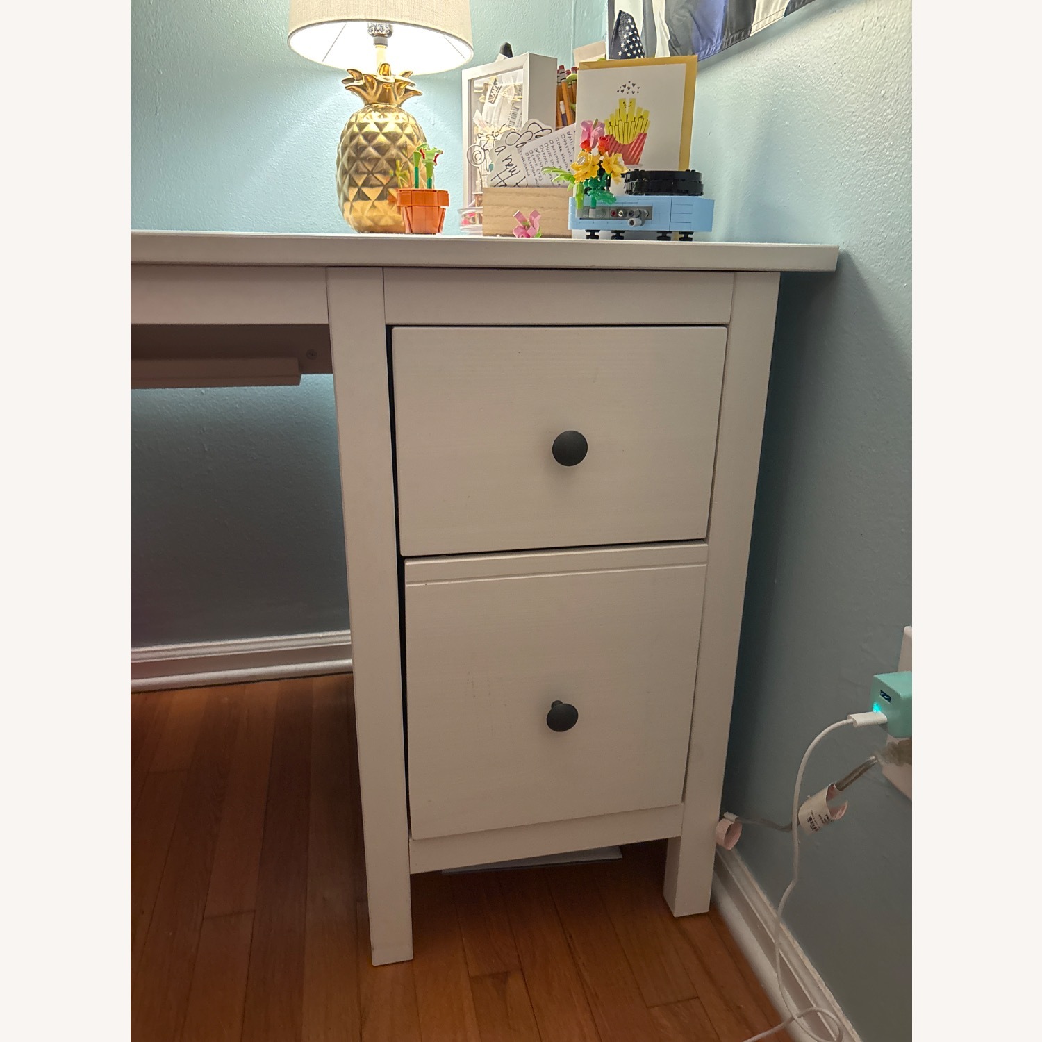 IKEA White Wood Desk - image-4