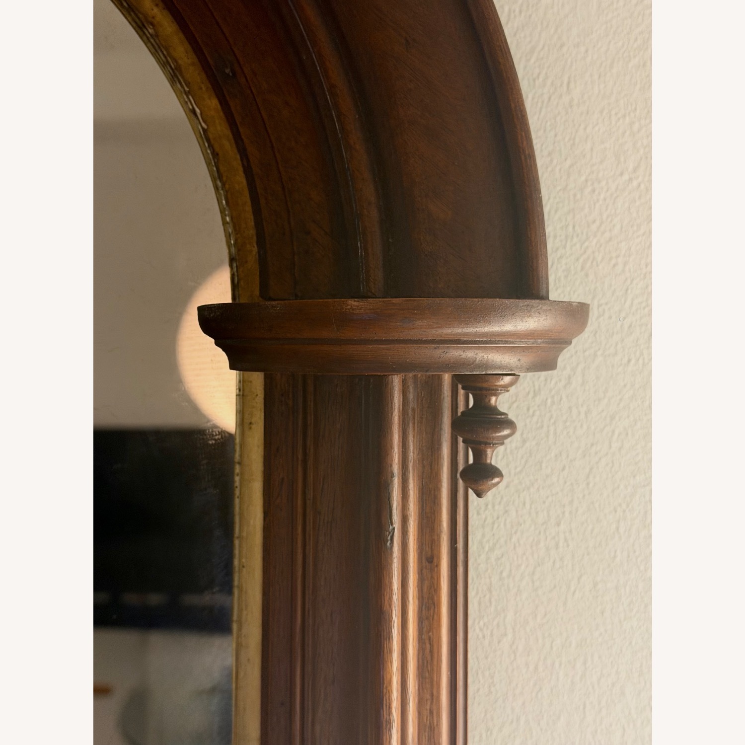 Antique Wood Arched Mirror - image-3