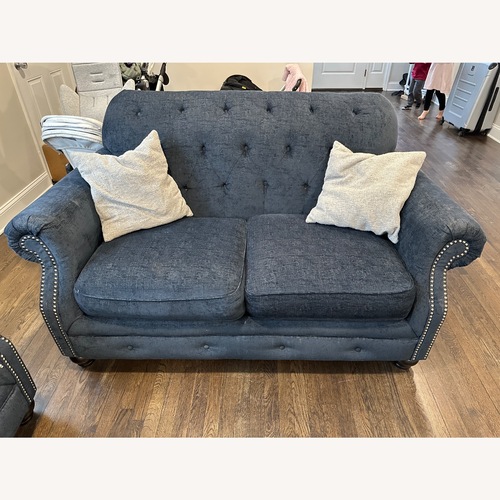 Used Ashley Navy Tufted Sofa  for sale on AptDeco