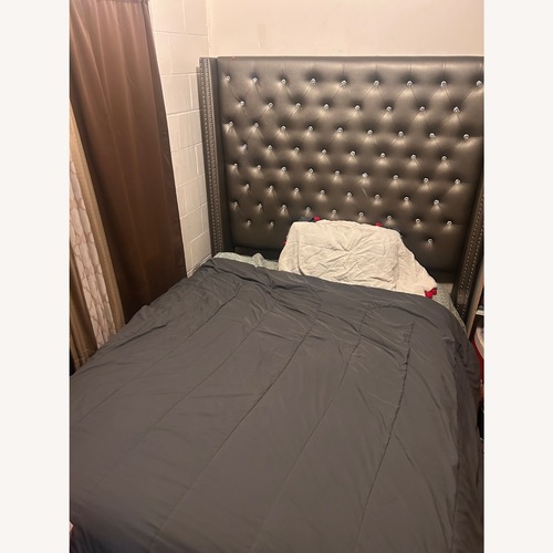 Used Ashley Queen Bed With Diamond Stud Headboard  for sale on AptDeco