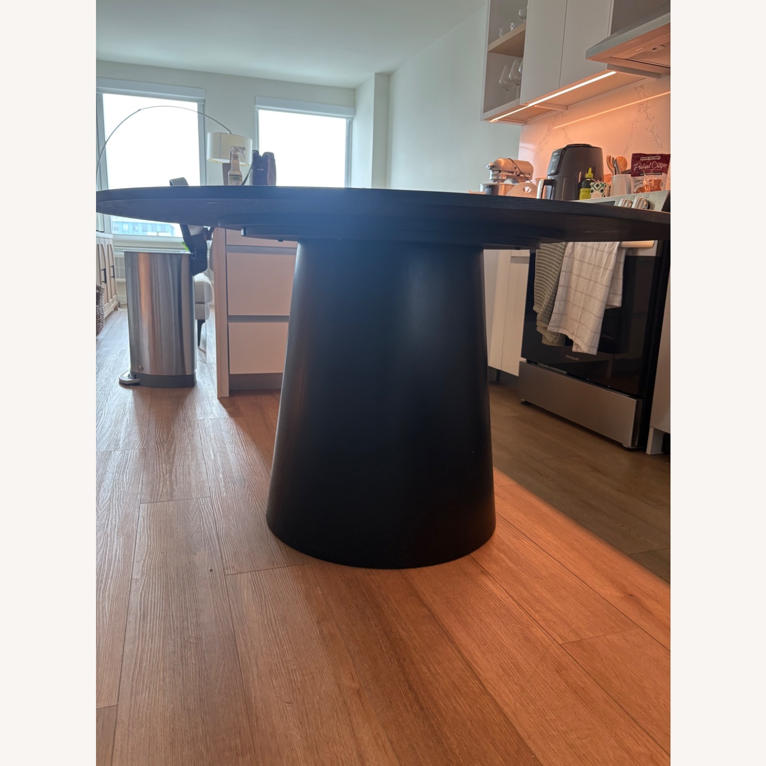 Adelyn 52" Solid Oak Round Pedestal Dining Table - image-2