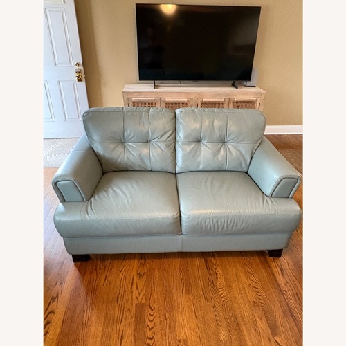 Used Chateau D'ax Blue Loveseat for sale on AptDeco