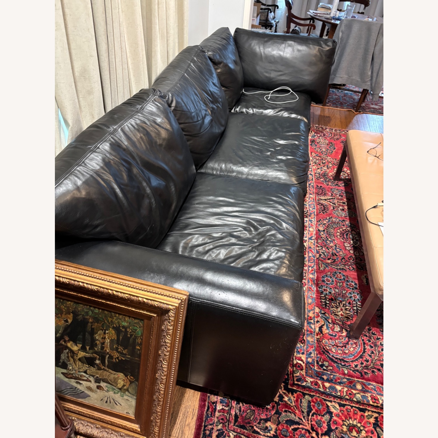 Room & Board Metro Black Leather 3+ Seater Sofa - image-2