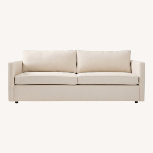 Used West Elm White Linen 2 Seater Sofa for sale on AptDeco