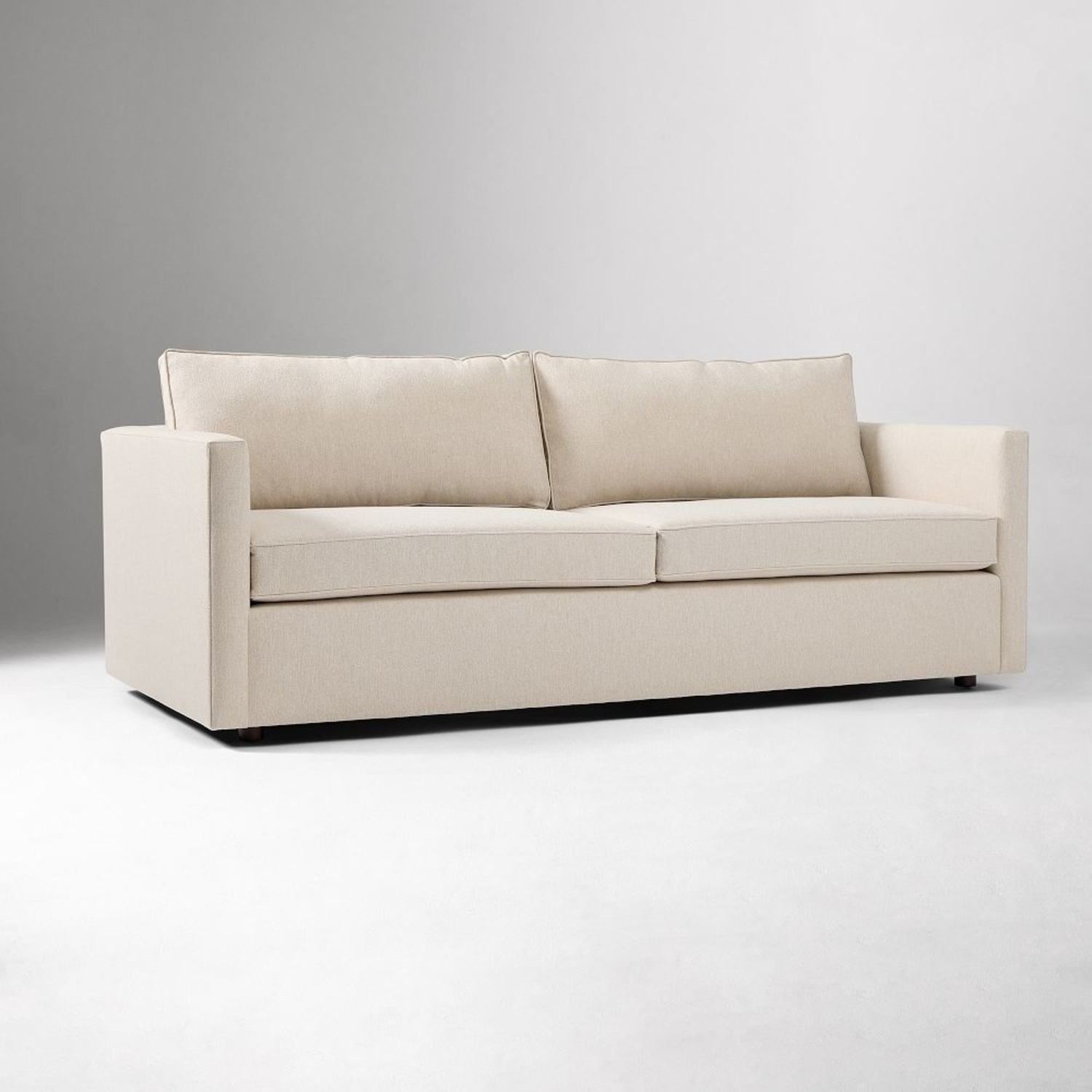 West Elm White Linen 2 Seater Sofa - image-6