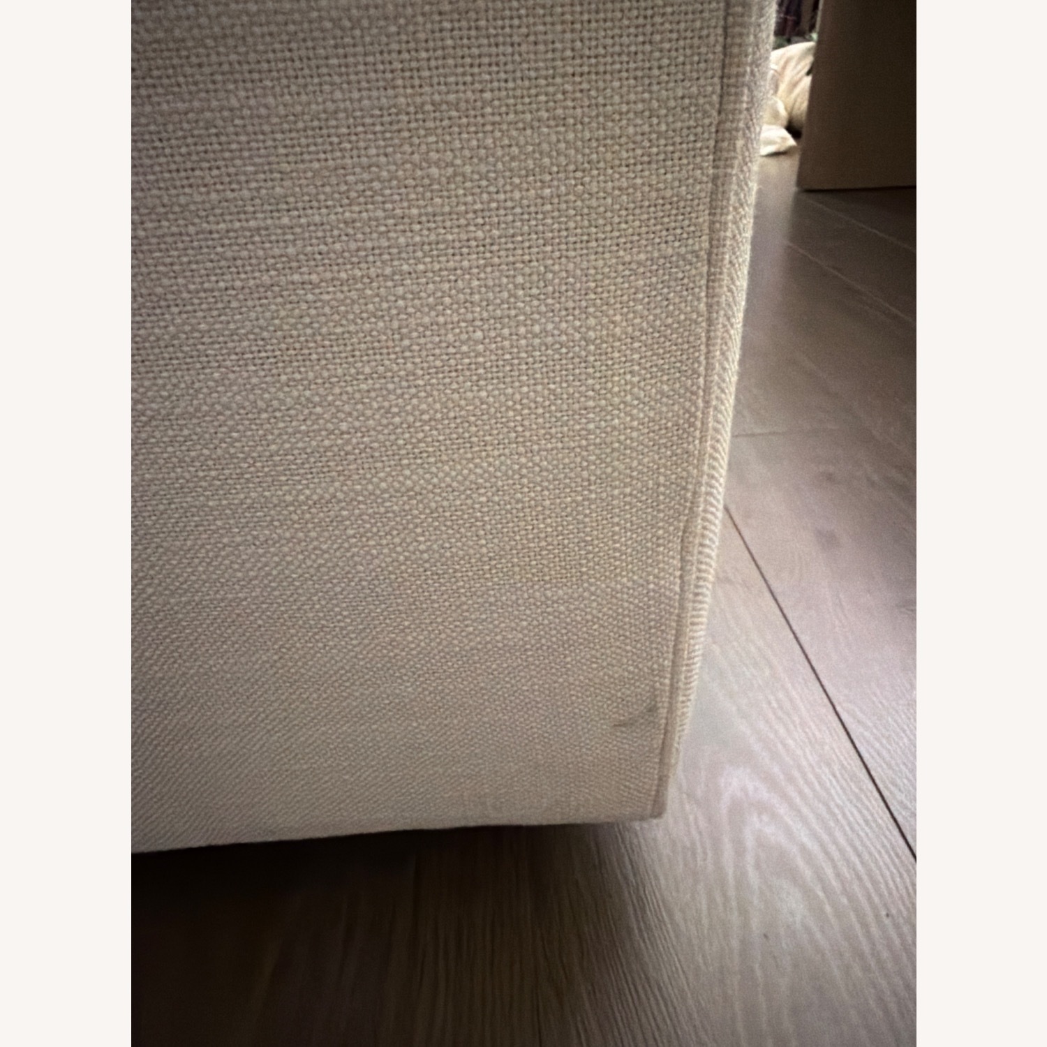 West Elm White Linen 2 Seater Sofa - image-5