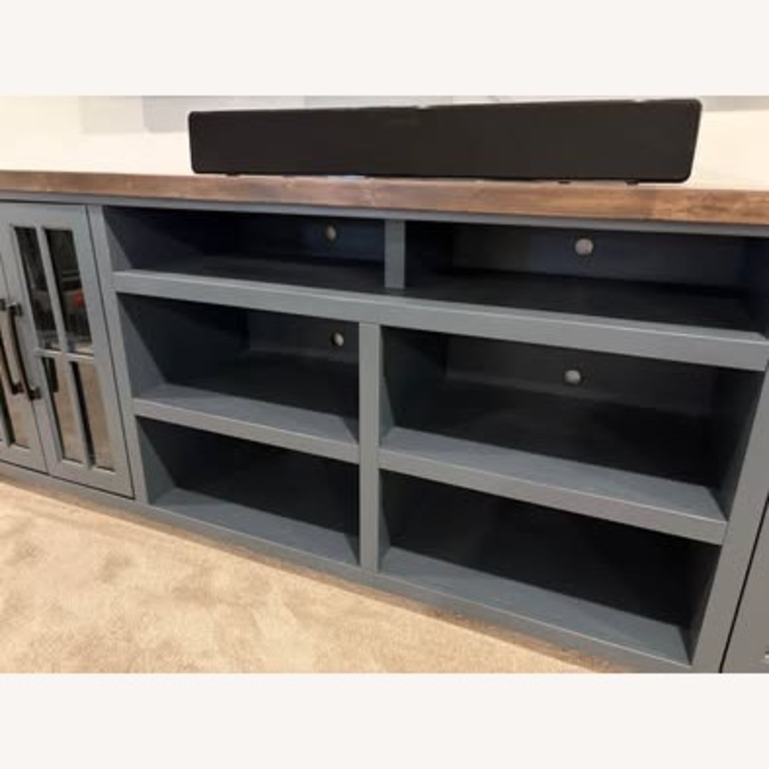 Navy-Walnut 96” TV Console - image-8