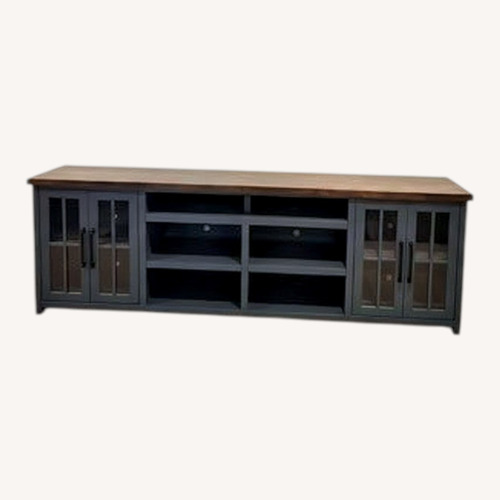 Used Navy-Walnut 96” TV Console for sale on AptDeco
