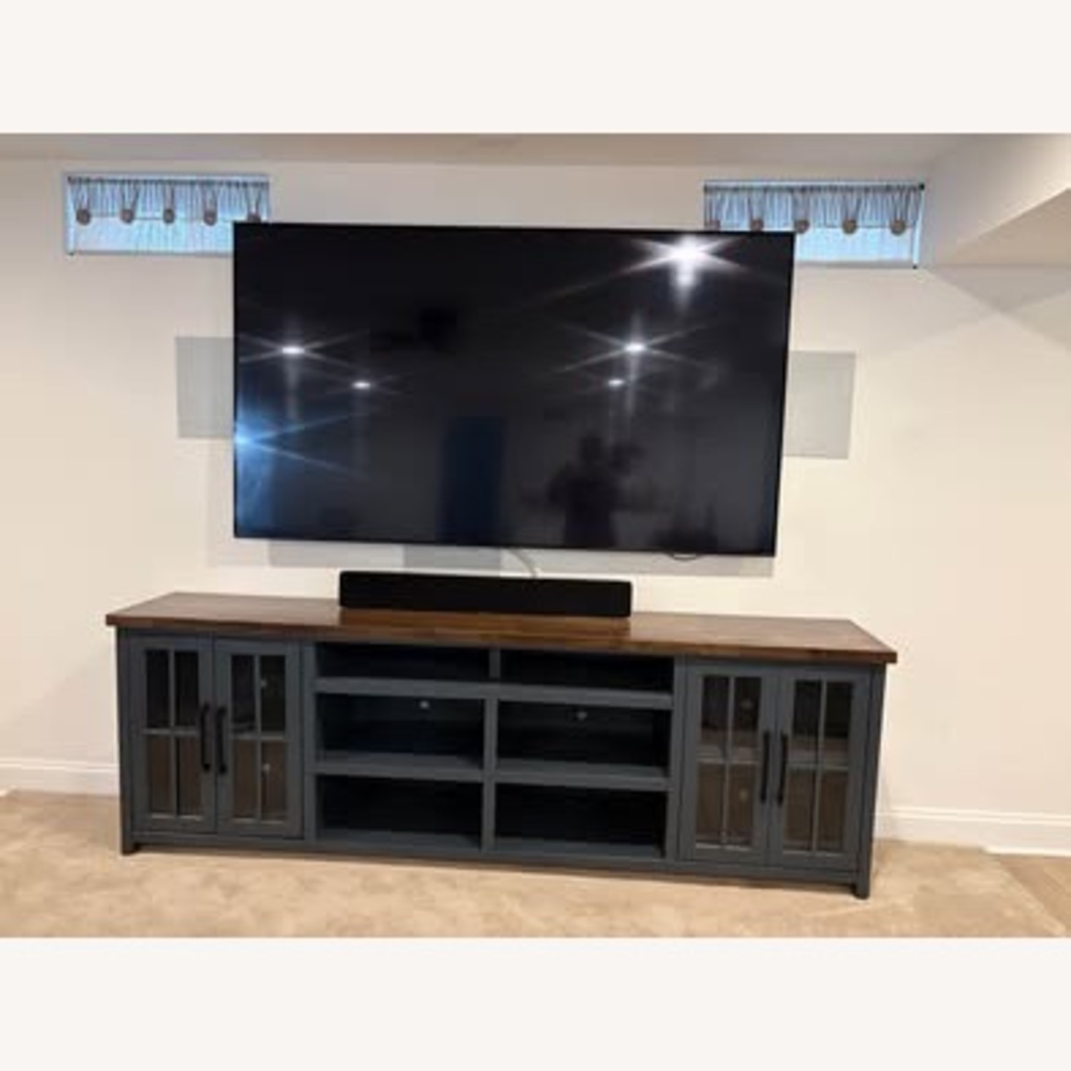 Navy-Walnut 96” TV Console - image-9