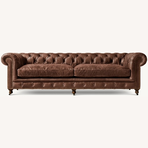 Used Restoration Hardware Kensington Leather 2-Cushion Sofa for sale on AptDeco
