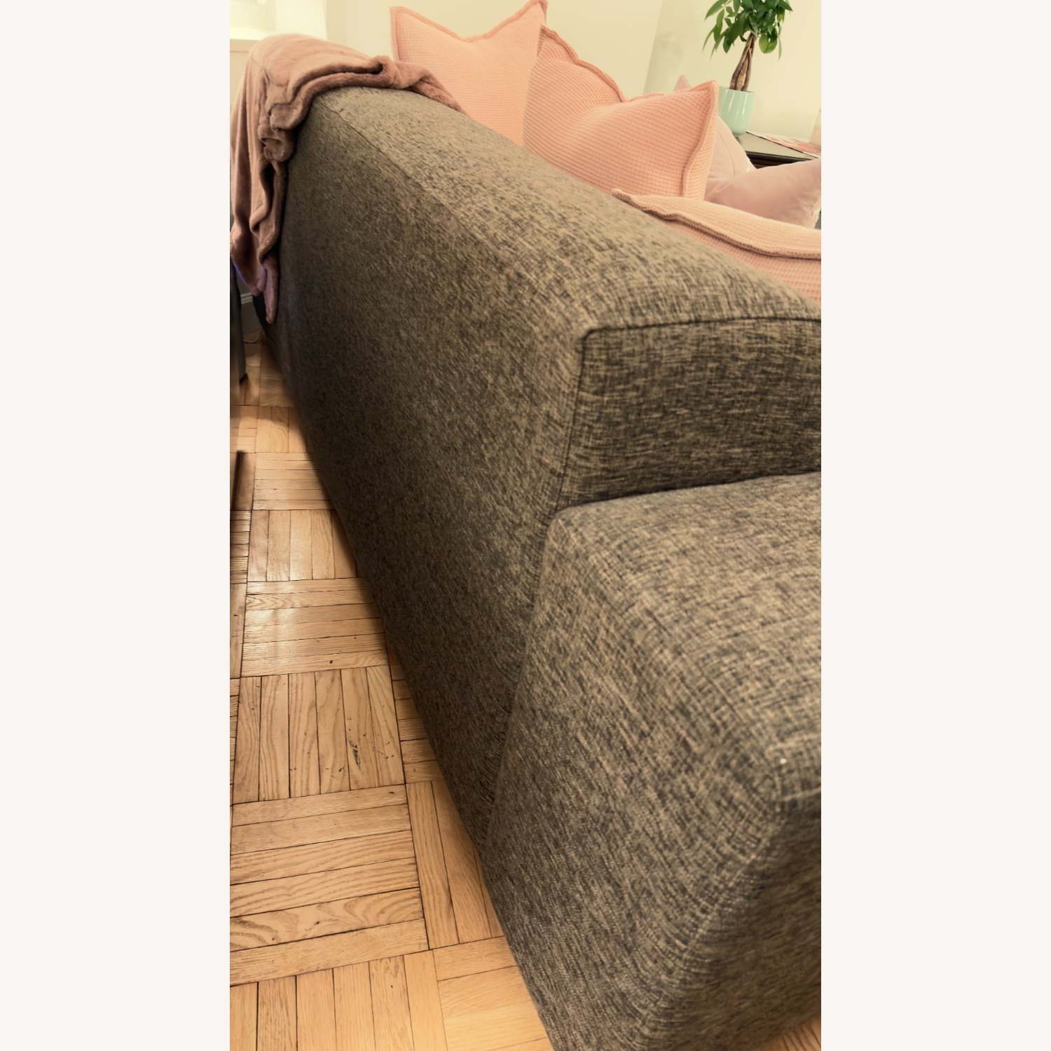 Dark Brown Fabric 2 Seater Sofa - image-5