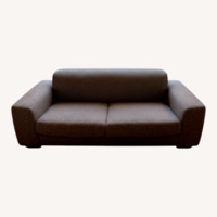 Dark Brown Fabric 2 Seater Sofa