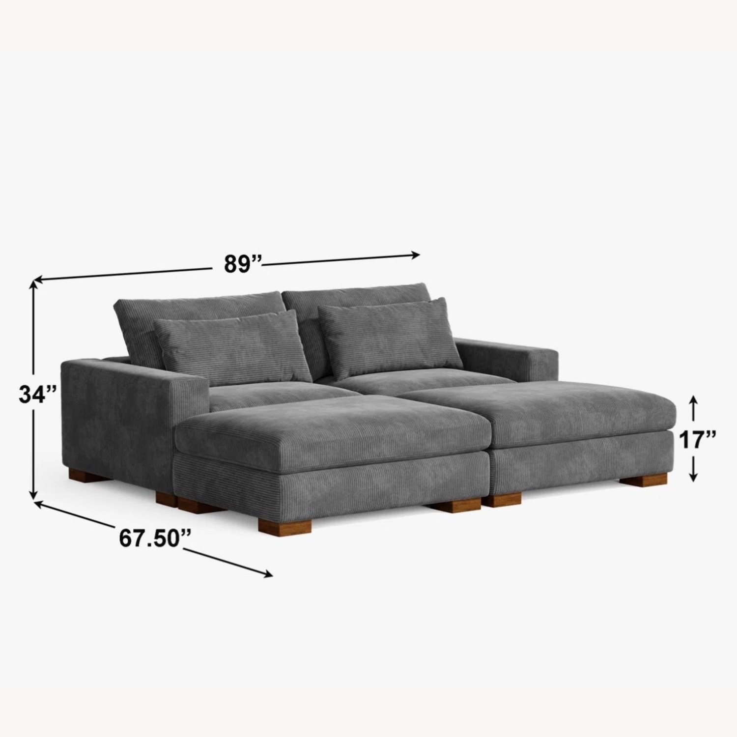 Wayfair Dark Gray 2 Piece Sectional - image-6