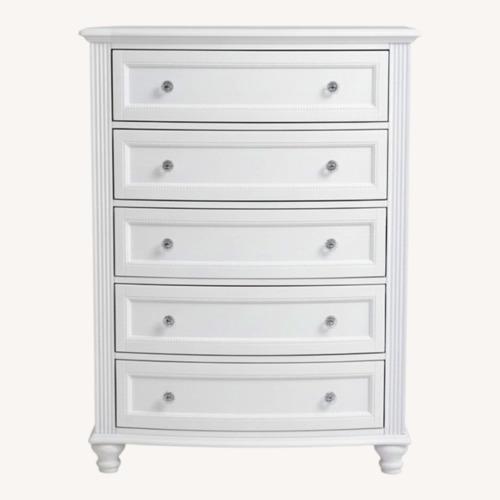 Used Bob's Discount Madelyn White 5 Drawer Chest for sale on AptDeco