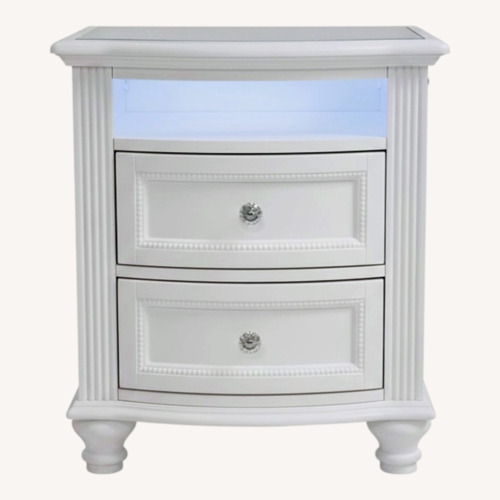 Used Bob's Discount Madelyn 2 Drawers Nightstand with Lights for sale on AptDeco